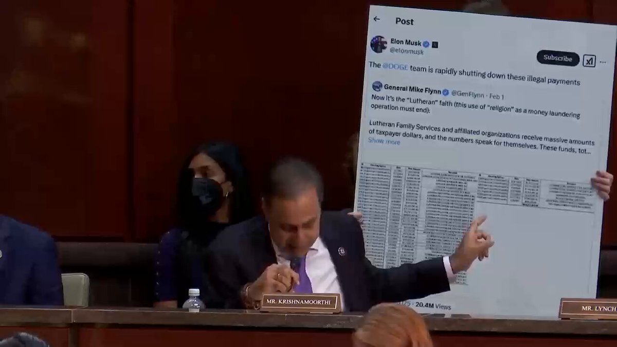 KRISHNAMOORTHI: You don't believe that Lutheran Family Services is a money laundering operation, correct? REYNOLDS: *dissembles* KRISHNAMOORTHI: Is the Lutheran church a money laundering operation? Of course not! REYNOLDS: I can't speak to that