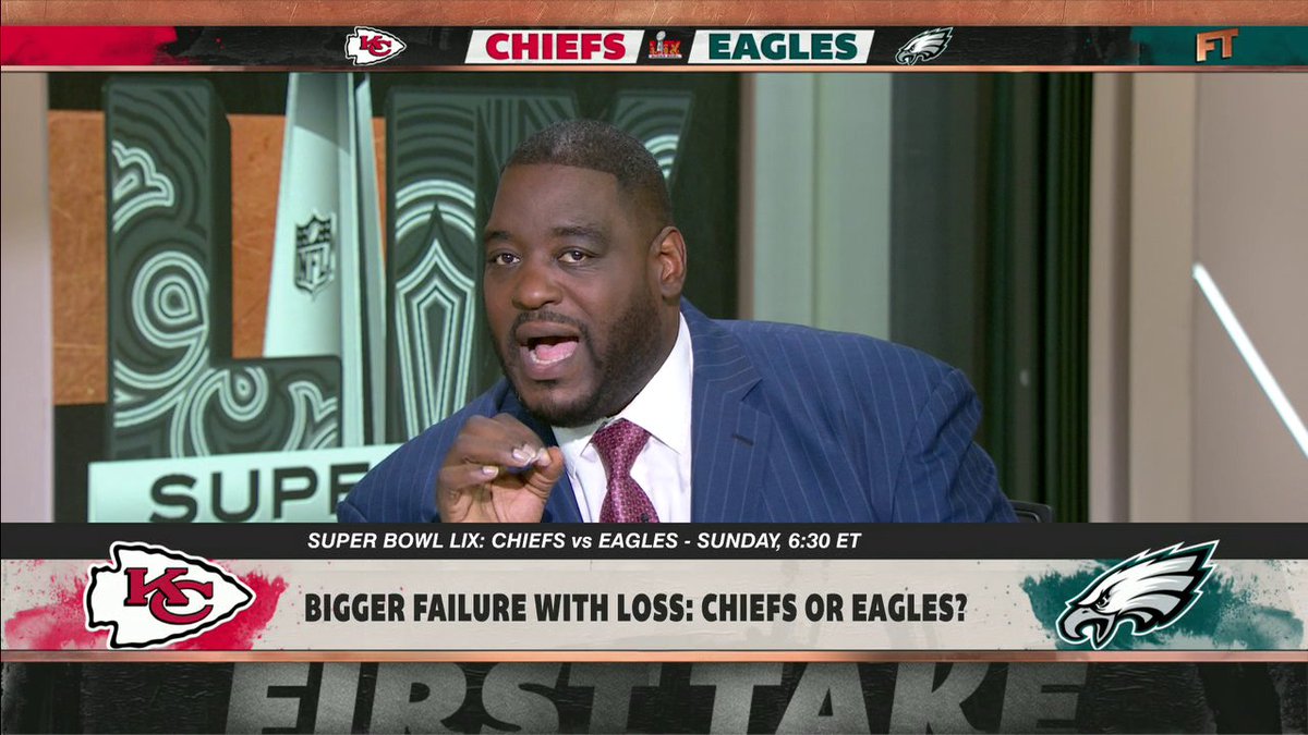 "If [the Eagles] lose this game ... there'd be some hell to pay." —Chris Mad Dog Russo 👀 "[The Chiefs] have an opportunity for a three-peat, something that hasn't been done in NFL history." —Damien Woody 😤