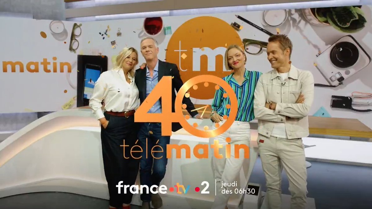 Ils nous réveillent (très tôt) depuis 40 ans ! Ce jeudi dès 6h30, on fête l'anniversaire de Telematin avec vous ❤️🎂