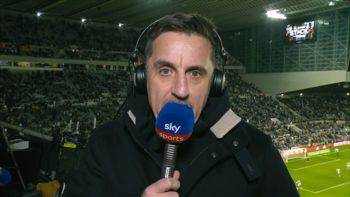 "It will be difficult for them to cope" Gary Neville says Newcastle will miss the physicality of Joelinton against the Arsenal attack ⚡️