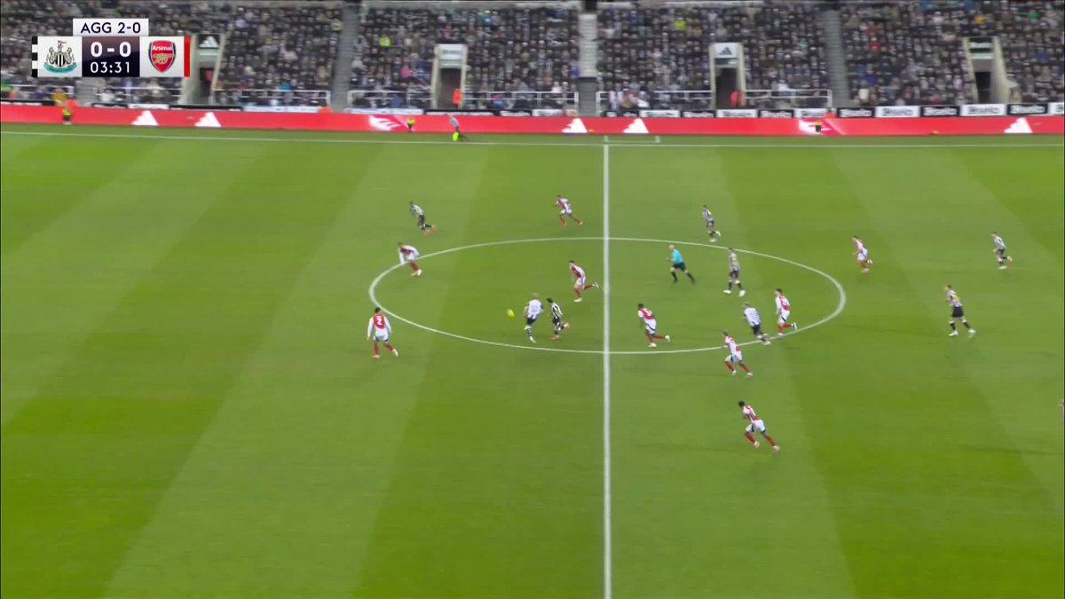 Alexander Isak with a top-class finish for Newcastle but it doesn't count as VAR says it's offside ❌