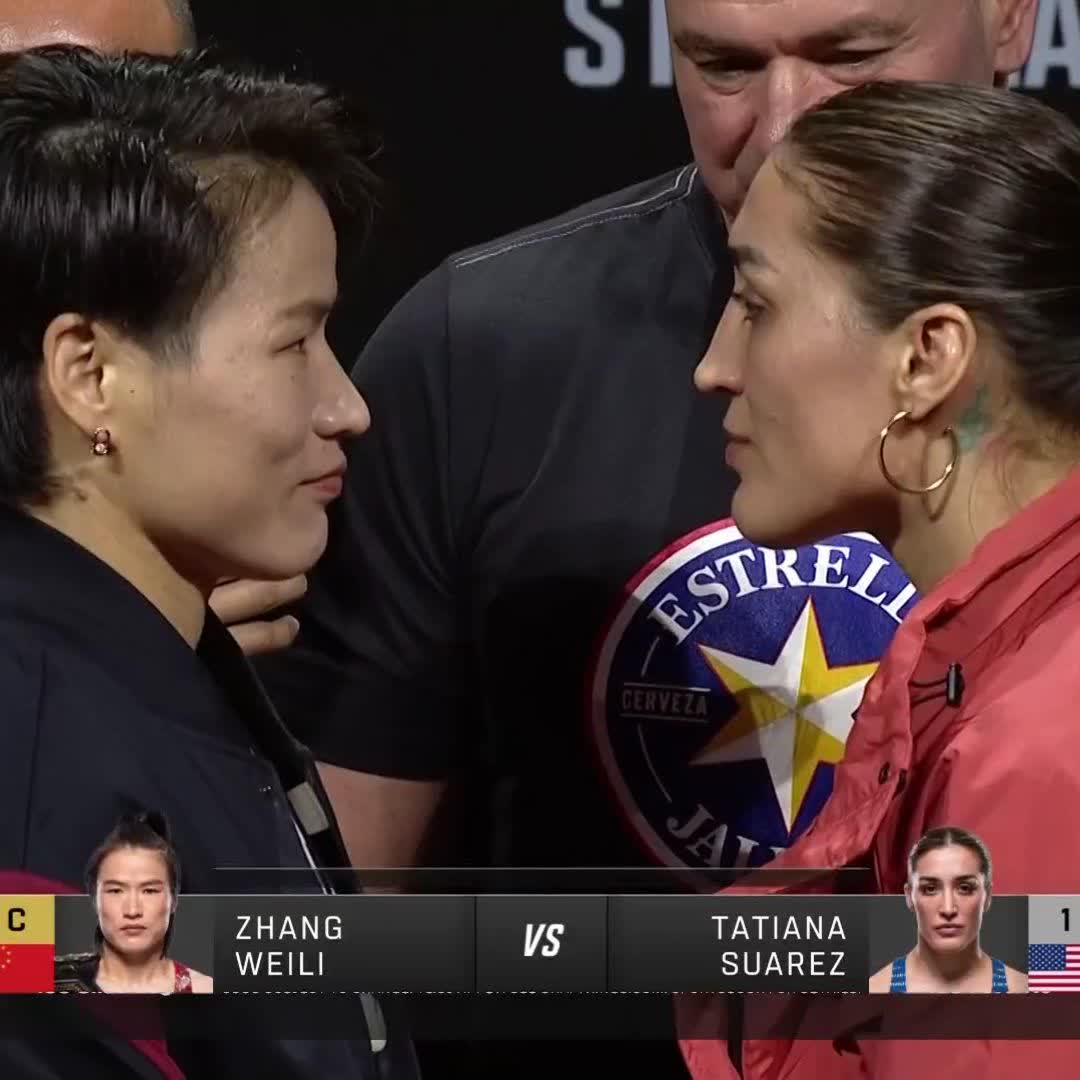 Yan ana maçın dövüşçüleri Zhang Weili ve Tatiana Suarez arasındaki yüzleşme💪🏼