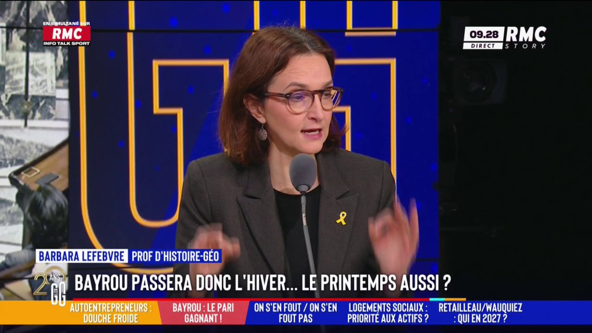 ❄️ Bayrou passera donc l’hiver… et aussi le printemps ? 🗣️ Barbara Lefebvre : "Macron nous a mis là-dedans. Macron doit partir. La France recule pendant que le monde avance. Si on continue, en 2025, on est en cessation de paiement." #GGRMC