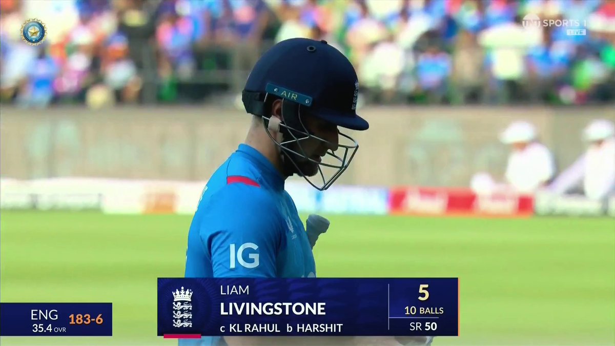 Liam Livingstone is OUT ❌ He nicks off and England are into the bowlers. 📺 Watch #INDvENG on TNT Sports & discovery+ UK