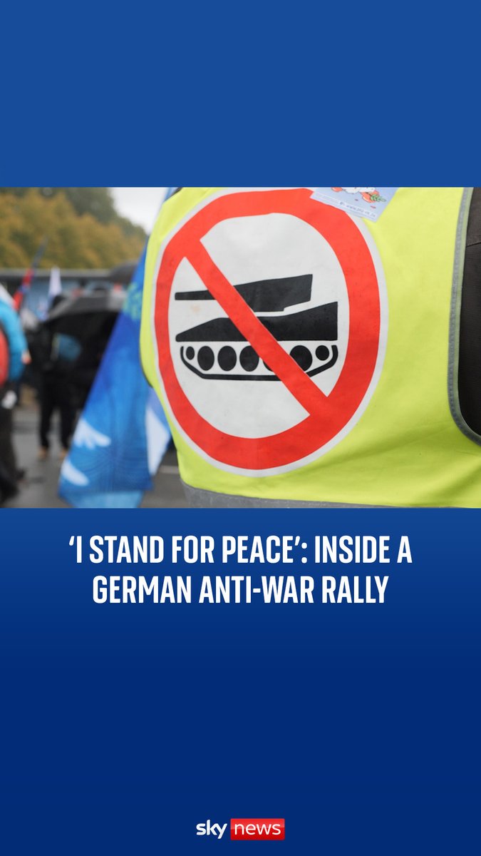'I stand for peace' Sky's Europe Correspondent Siobhán Robbins Sky interviews protestors at an anti-war rally in Germany 🔗 Find out more 👉 #futurewars #worldnews #skynews