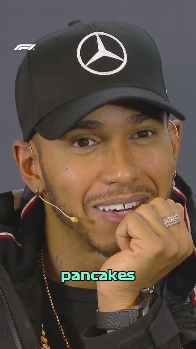 Lewis really loves his pancakes 🥞 #F1