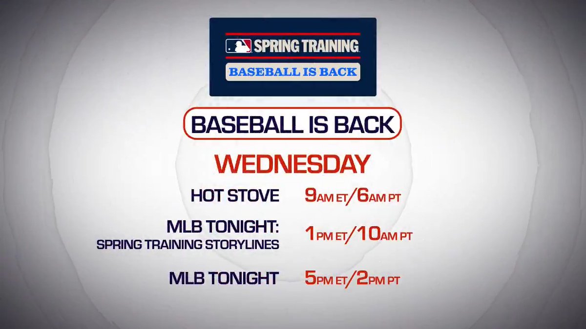 We're less than a week from pitchers &amp; catchers reporting and we're celebrating with #MLBNHotStove from the MLB Store! Join Matt, Harold and Lauren Shehadi for a special guest-packed edition from NYC on February 12th at 9am ET 📺