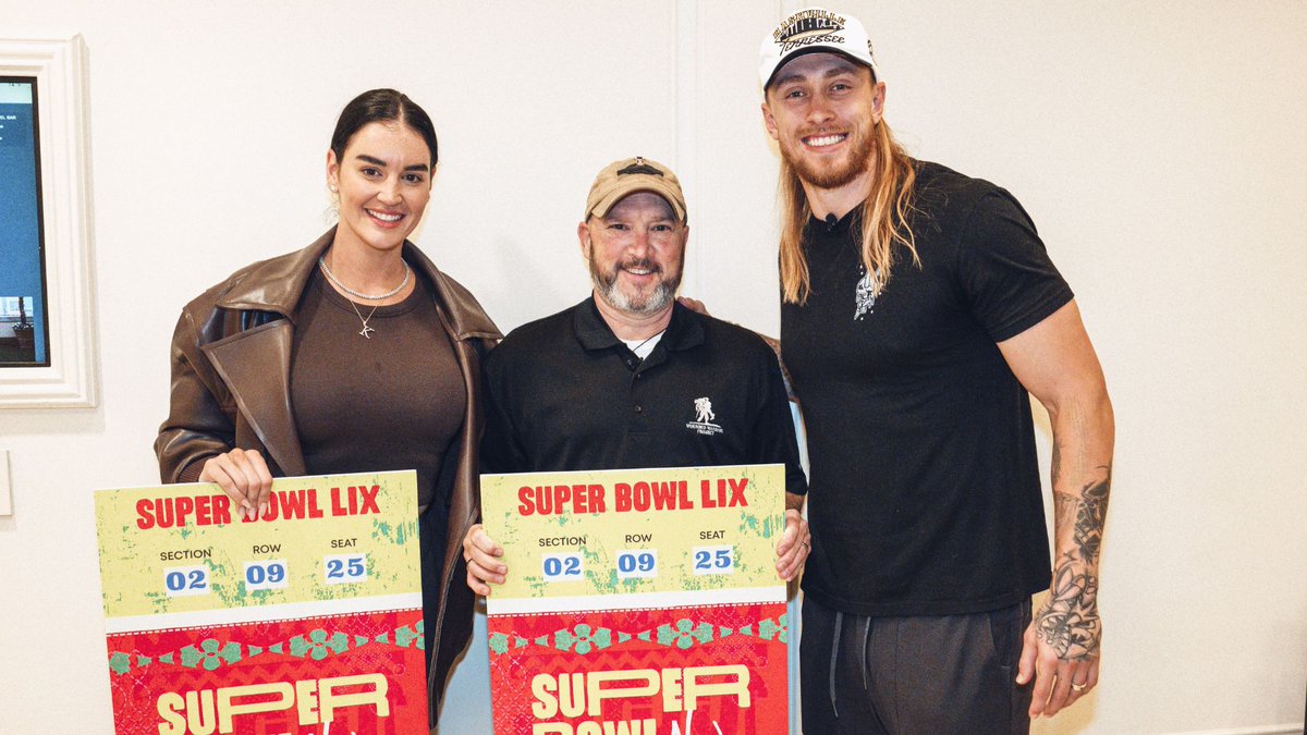 .NFL Salute to Service Award recipient and San Francisco 49ers TE George Kittle stopped by to give warrior Deron Santiny an unforgettable surprise! #SuperBowlLIX #SaluteToService