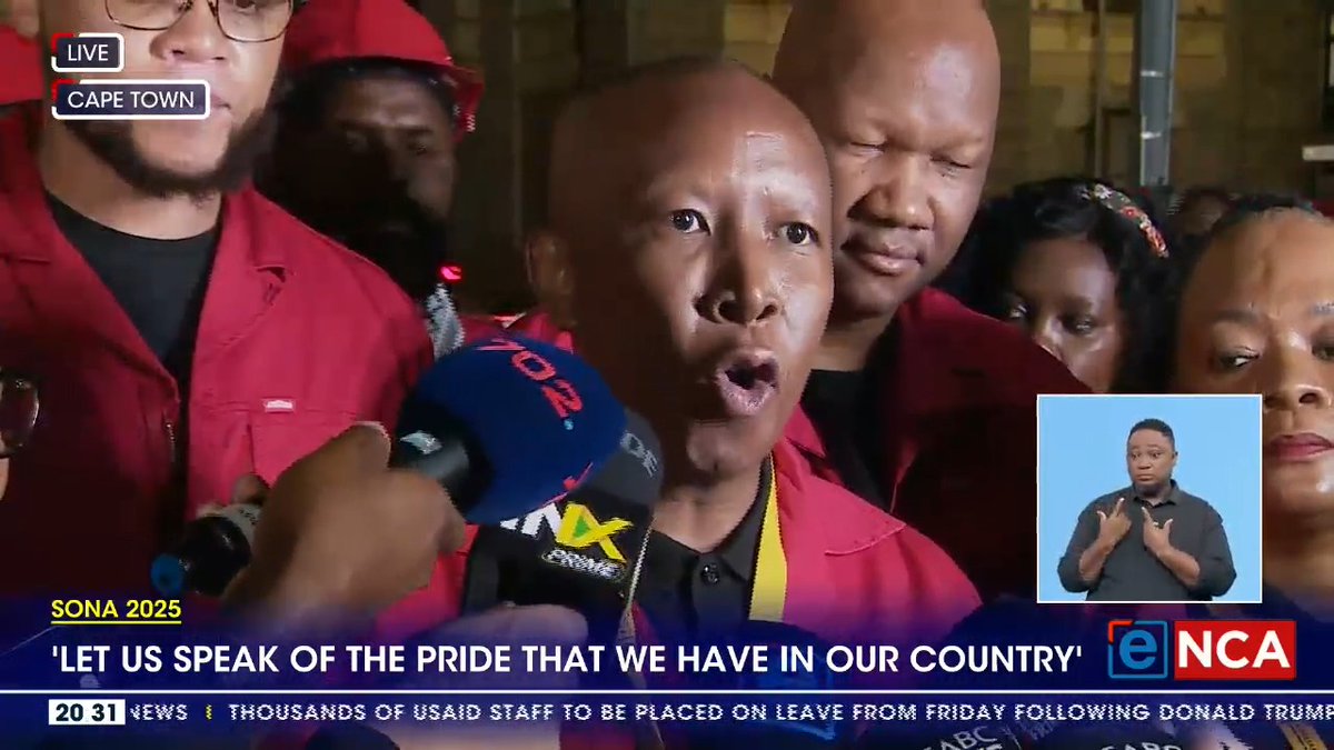 EFF leader Julius Malema responds to the #SONA2025 delivered by President Cyril Ramaphosa. Watch the proceedings on #eNCA channel #DStv403 #ThePeoplesSona2025