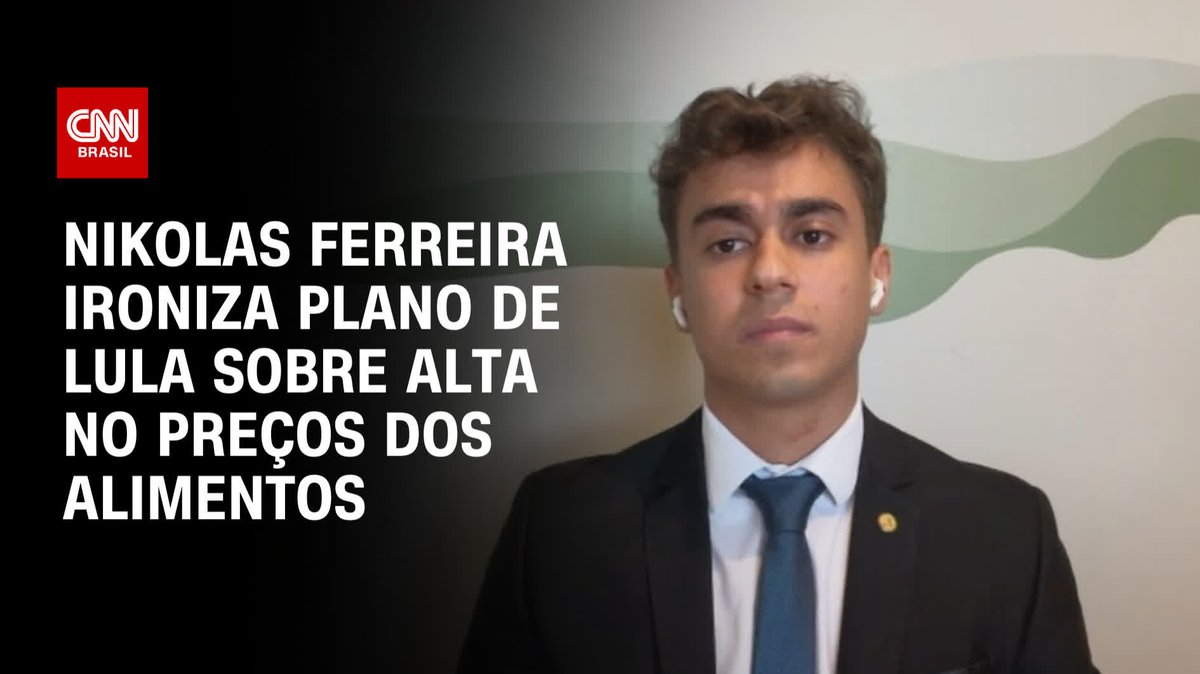 Após fala do presidente Luiz Inácio Lula da Silva (PT) pedindo para população não comprar alimentos caros, o deputado Nikolas Ferreira (PL-MG) ironizou a fala do chefe do Executivo nas redes sociais. #CNN360°