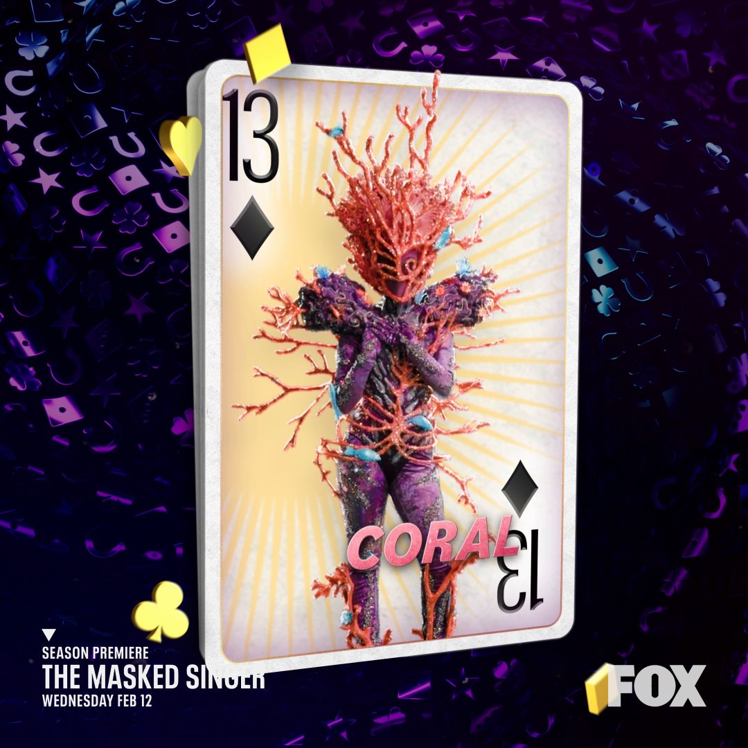 From the depths of the ocean blue, #CoralMask is here to say hello for Season 13! Tune in to #TheMaskedSinger season premiere next Wednesday, at 8/7c on FOX!
