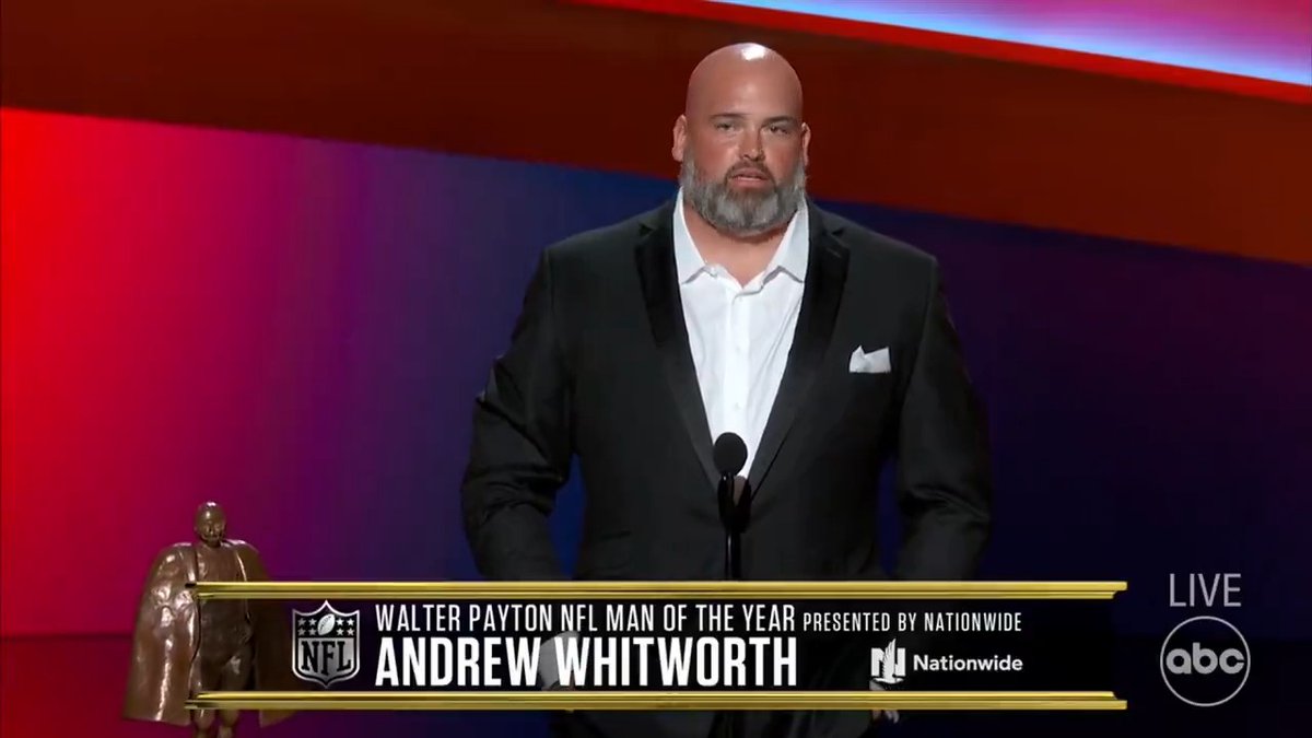 Every second of @andrewwhitworth's 2022 WPMOY acceptance speech is worth a listen @nationwide ​​📺: #NFLHonors – 9pm ET on FOX 📱: Stream on NFL+