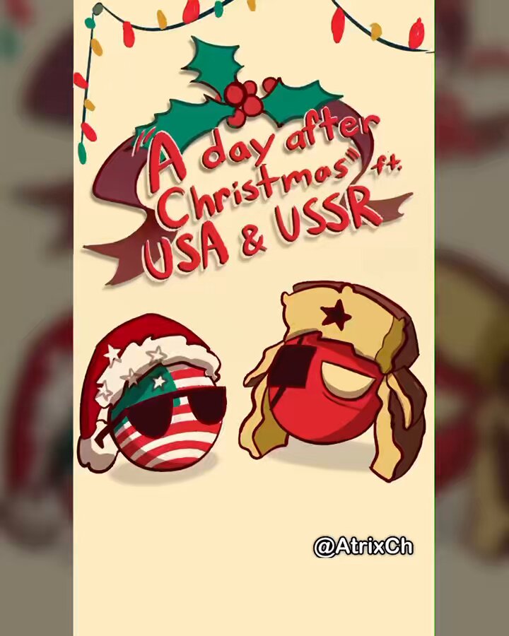 #countryhumans The year is 1991, America and Soviet are both in the spirit of giving ✨