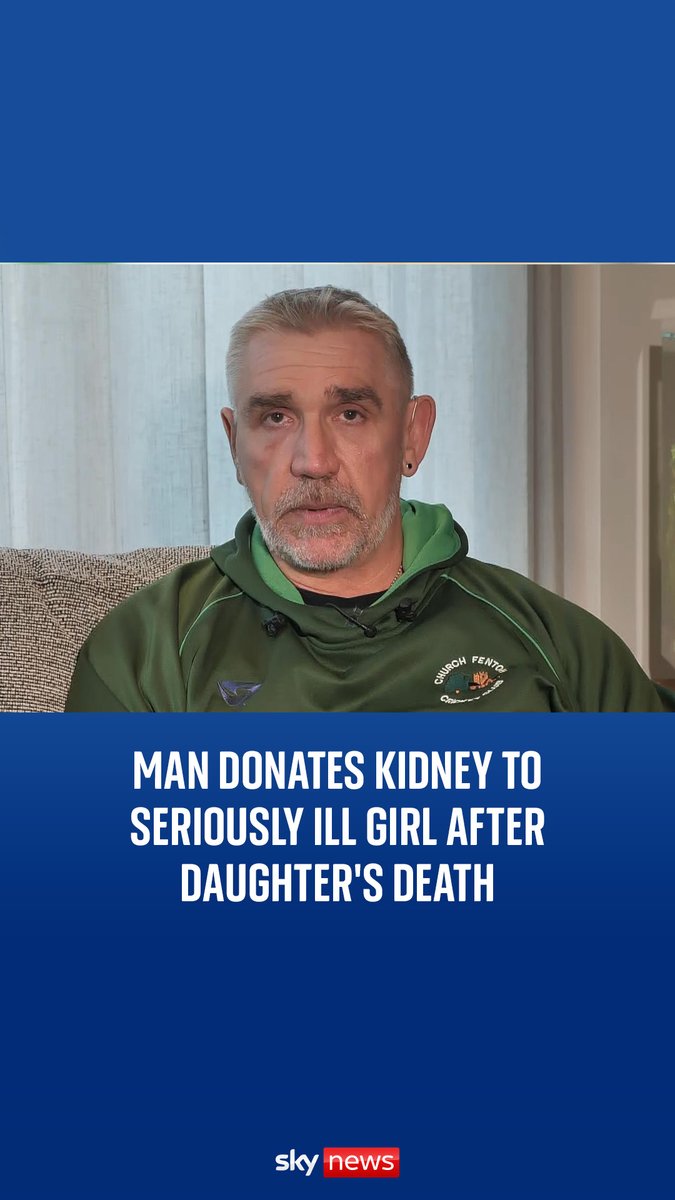 A man has donated his kidney to a seriously ill girl because his own late daughter received a kidney from a stranger