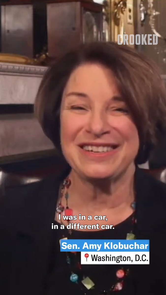 Sen. Amy Klobuchar shares a little bit about her once-in-a-lifetime limo ride with Biden and Trump. #CrookedMedia #PodSaveAmerica #Democrats