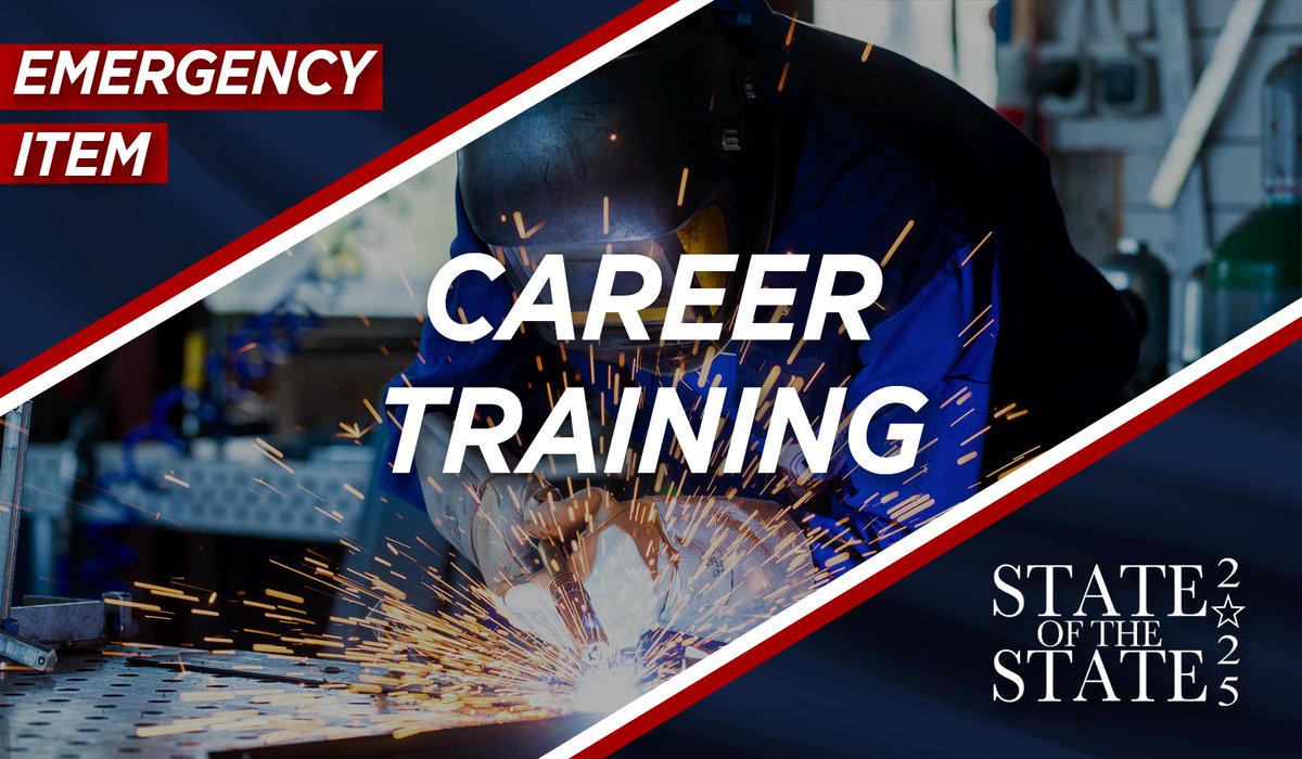 Announced career training as an Emergency Item during my State of the State. #TXSOTS25 Many of the most in-demand careers include welders, plumbers, and electricians. To prepare students for these good-paying jobs, we must provide more career training programs. 🎥Watch: