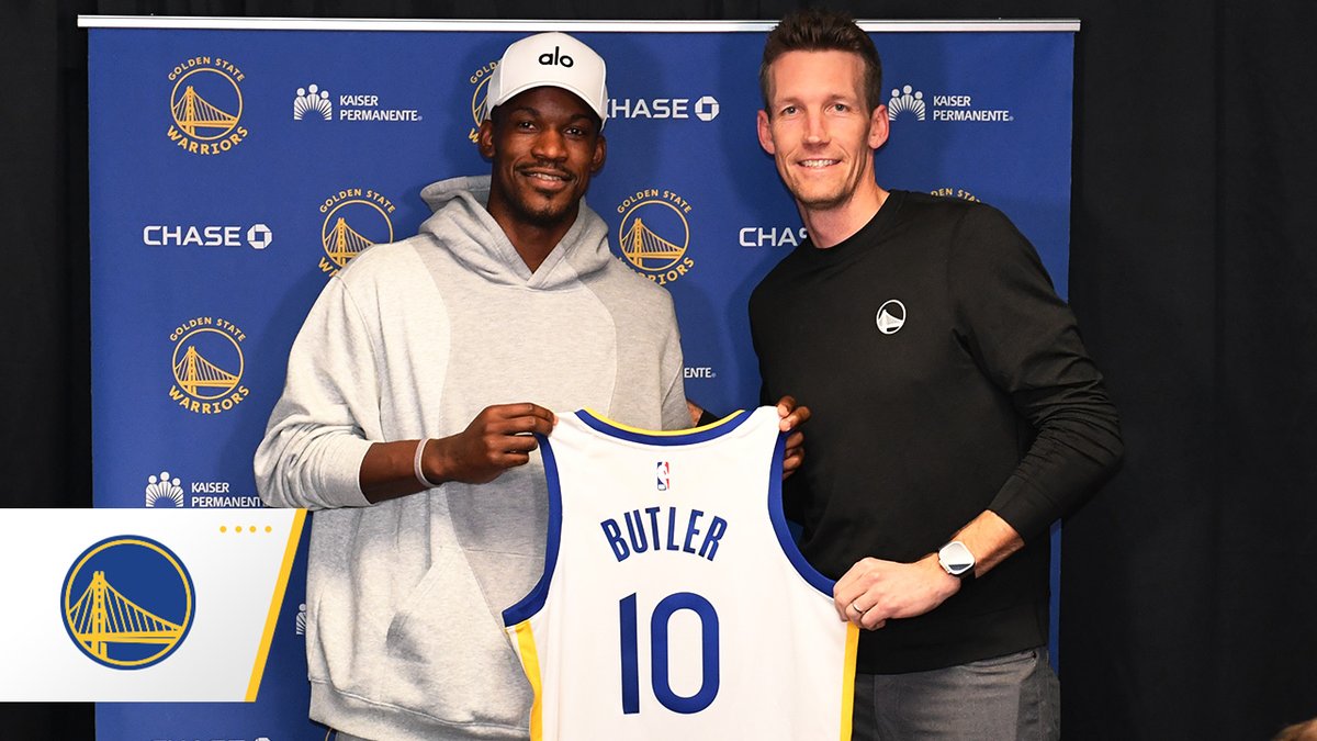 Jimmy Butler's first press conference with the Warriors! 🗣️