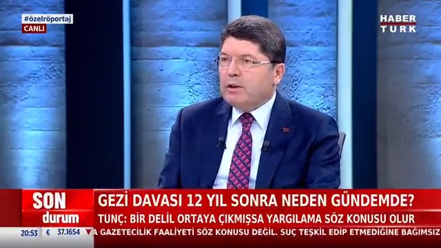 Menajer Ayşe Barım'ın tutuklanması... Gezi davası 12 yıl sonra neden gündemde? #ÖzelRöportaj'da Adalet Bakanı Yılmaz TUNÇ: "Bir delil ortaya çıkmışsa yargılama söz konusu olur."