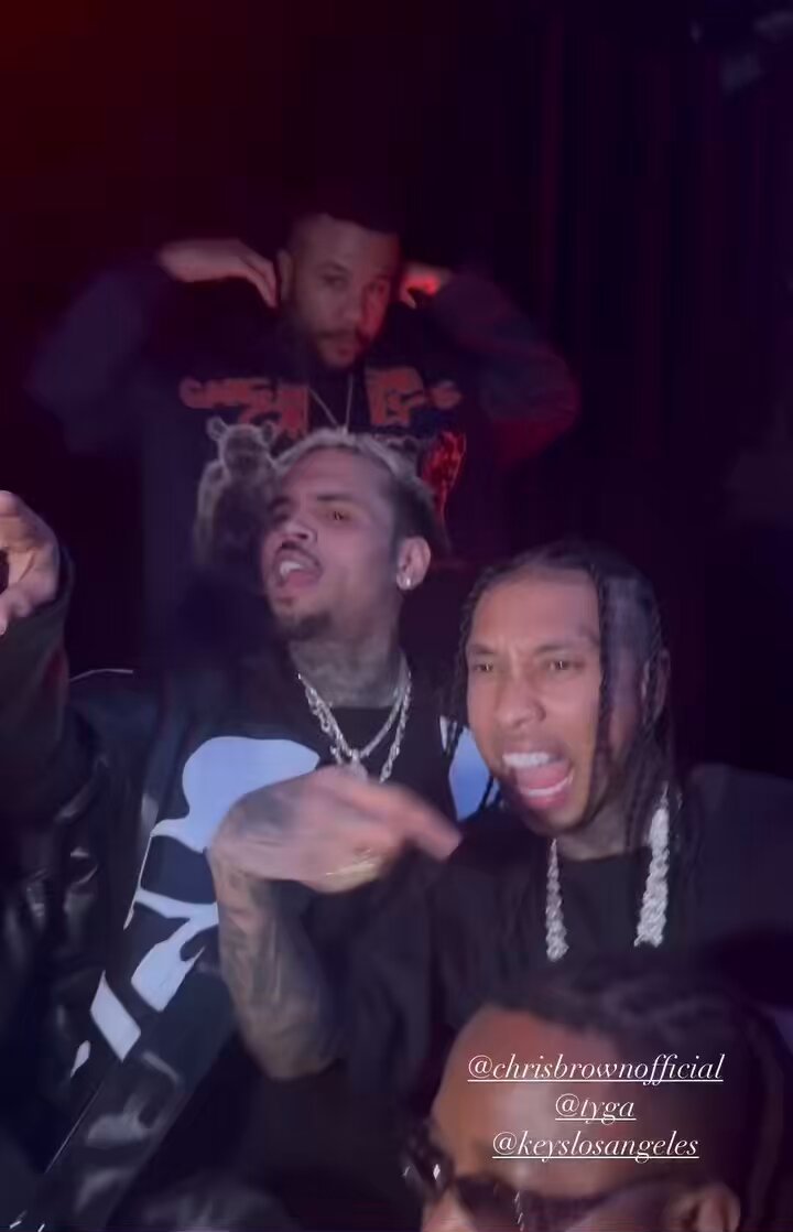 Chris Brown &amp; Tyga last night🔥