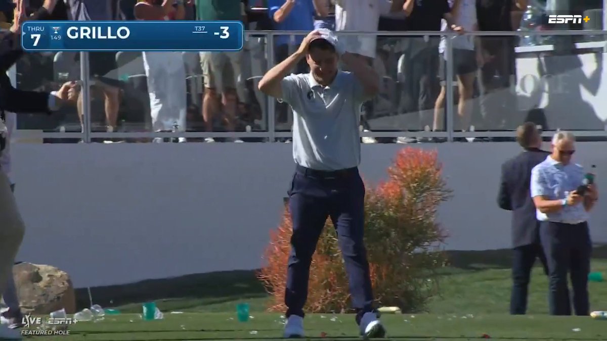Cleanup on hole 16‼️ Emiliano Grillo's hole-in-one had the stadium hole rocking 😤