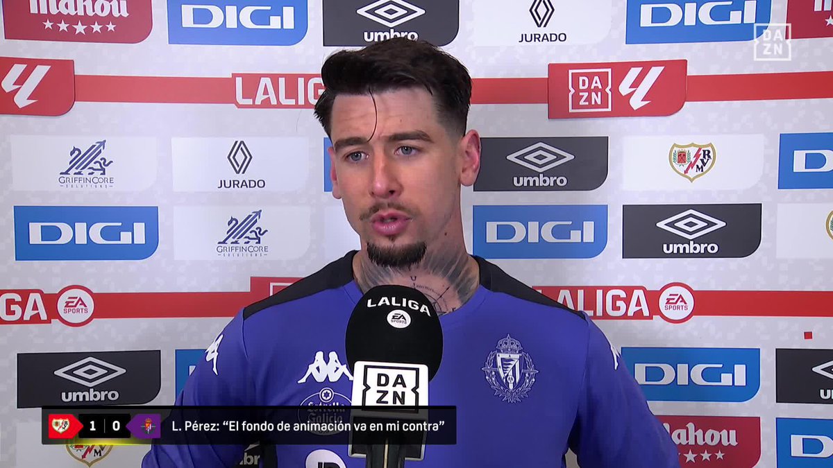 "Recibo insultos de mi propia afición, cuando lo único que quiero es lo mismo que ellos, no es de agrado" Luis Pérez manda un mensaje a los aficionados del Real Valladolid C.F. que lo critican #LALIGAenDAZN ⚽️
