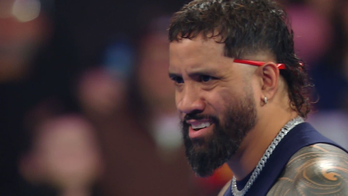 Here comes trouble! Jacob Fatu had to weigh in on Jey Uso's big win... 😤👊 #SmackDown