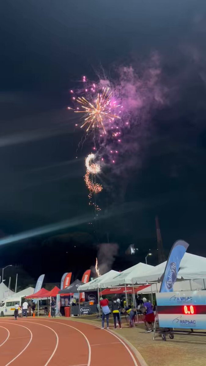 SMS has taken school sports to another level … the athletes lit up the Usain Bolt Sports Complex and nothing, absolutely nothing can top this … 🔥🎆