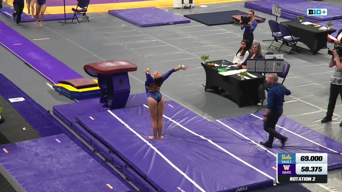 STUCK IT! Brooklyn Moors scores a season-high 9.900 on vault! 💻: B1G+