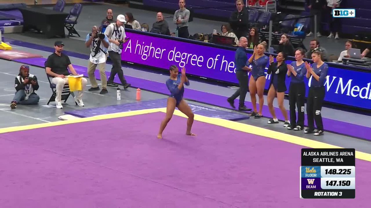 Jordan Chiles closes out a 49.575 floor rotation with a 9.950! 💻: B1G+
