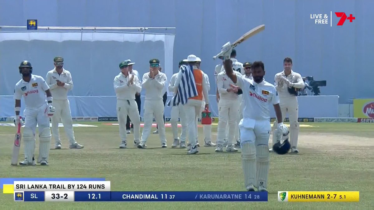 DIMUTH KARUNARATNE RETIRES WITH 7,222 RUNS IN 100 TESTS. 🫡