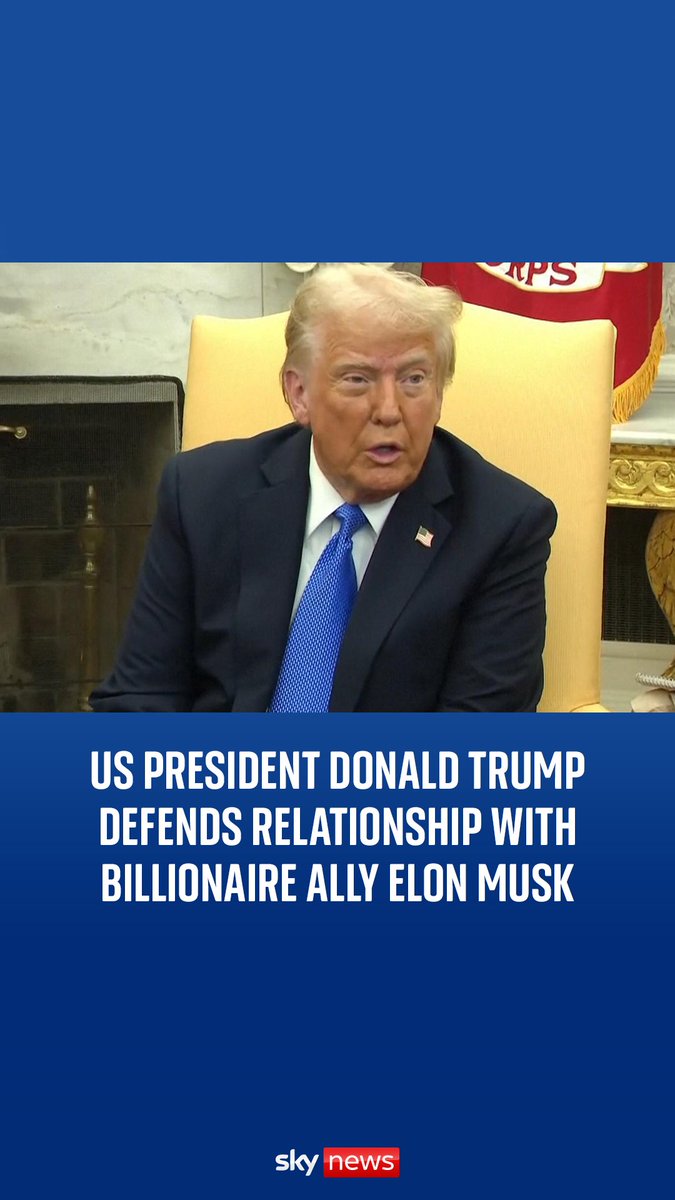 The US president asked "is Time Magazine still in business?" when he was questioned about the magazine's cover showing Elon Musk sitting behind the desk in the Oval Office.