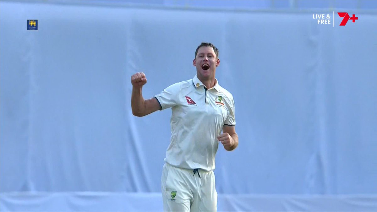 Beau Webster takes a wicket with his offies! Travis Head with the safe hands at bat pad 🤲 #SLvAUS