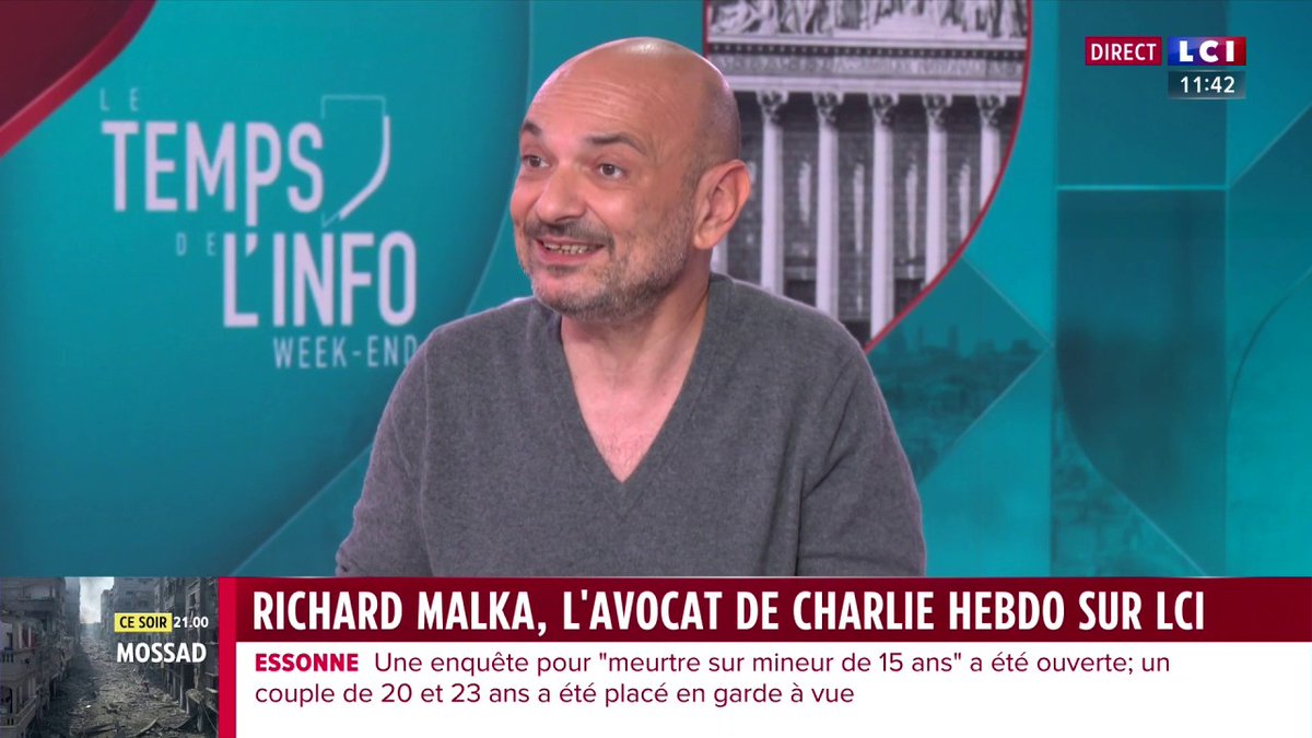 "Il faut enseigner ce droit à l'irrespect des religions que nous devons à Voltaire. Il y a une confusion complète entre ce qu'on doit respecter : les personnes, c'est la loi, et ce qu'on a le droit de ne pas respecter : toutes les idées, croyances" : Richard Malka à Paola Puerari