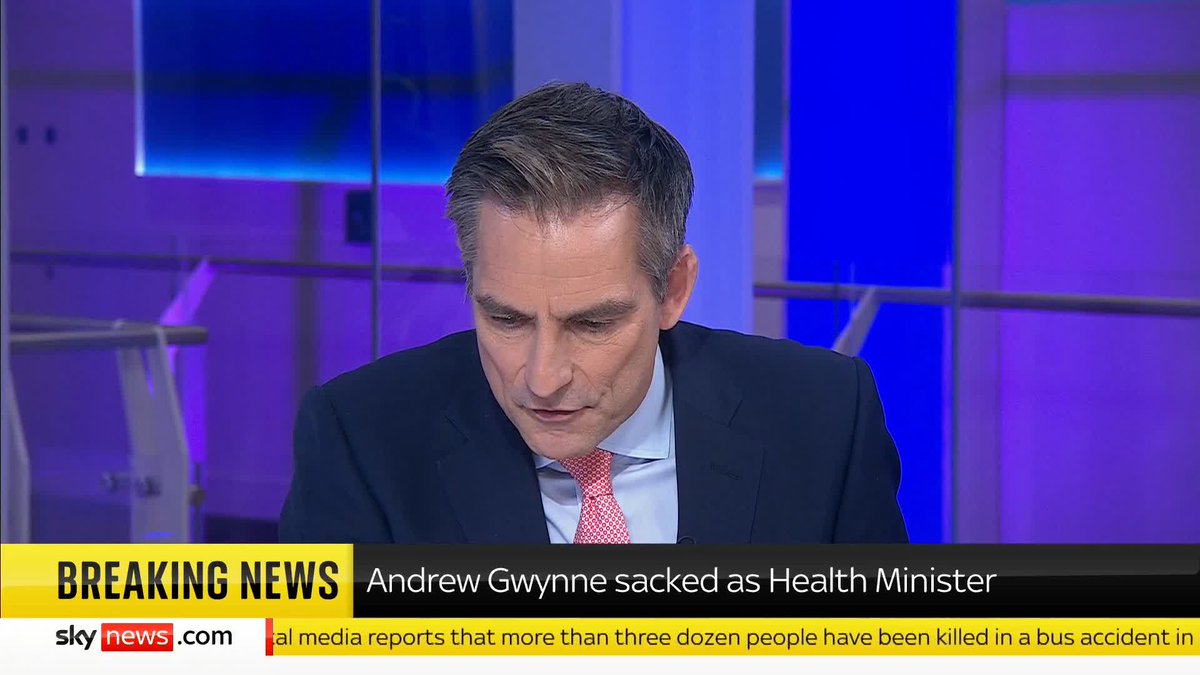BREAKING: Andrew Gwynne has been sacked as Health Minister Latest ➡️ 📺 Sky 501, Virgin 602, Freeview 233 and YouTube