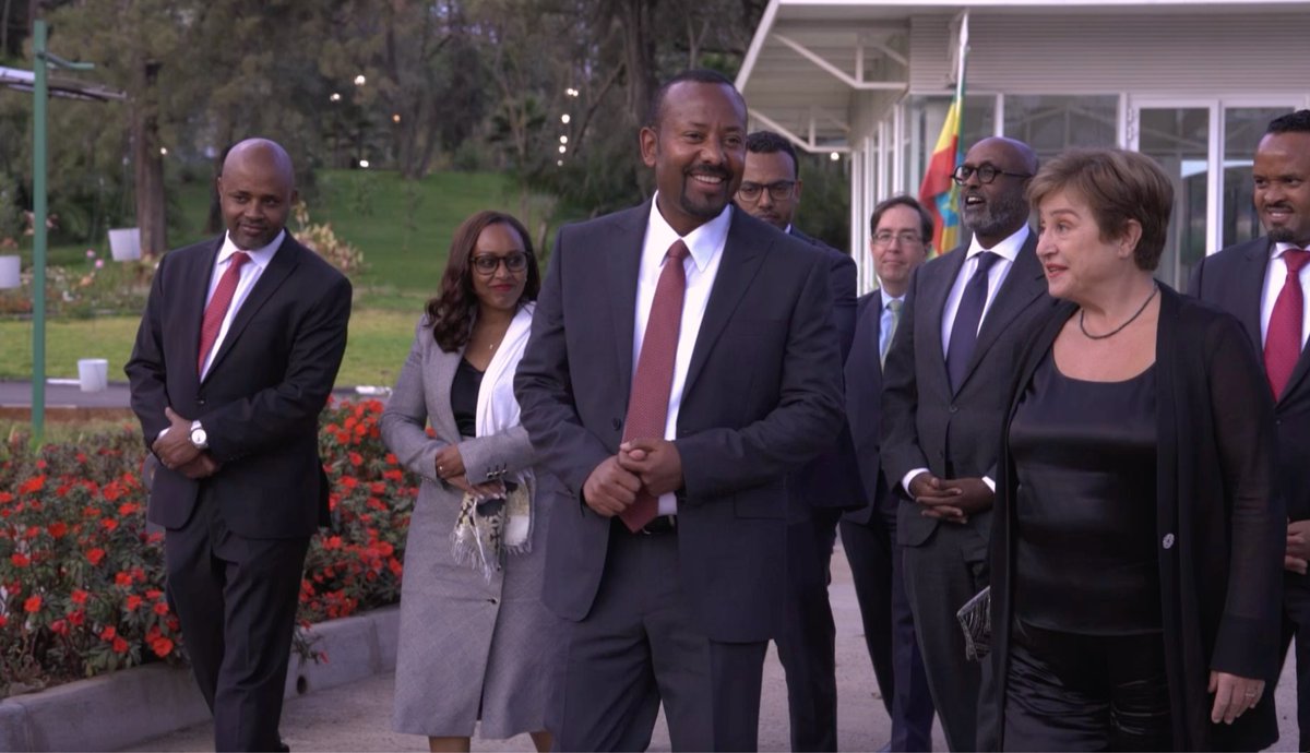 Prime Minister Abiy Ahmed's meeting with International Monetary Fund (IMF) Managing Director Kristalina Georgieva. #PMOEthiopia