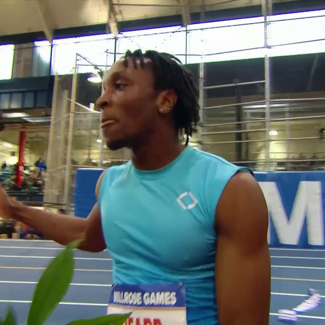 Dylan Beard sets a new Armory and Millrose Games record with a 7.38 to secure his second straight win in the Millrose men's 60m hurdles. 👏 📺 NBC & Peacock