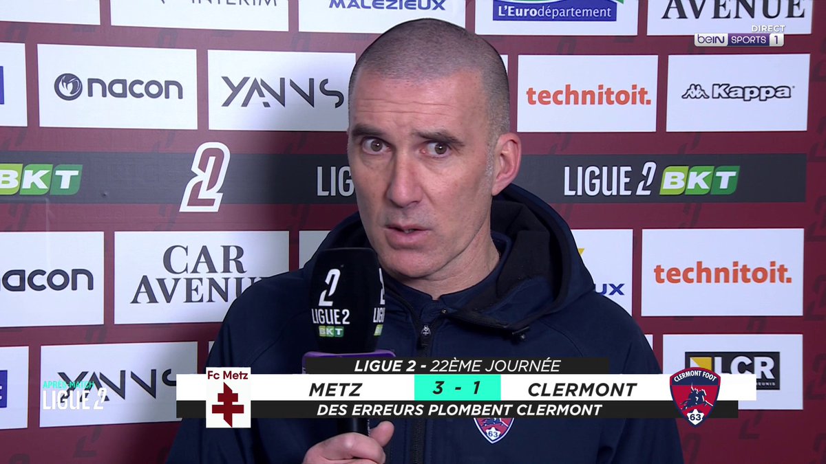 🇫🇷 #Ligue2BKT 💬 Laurent Battles (Clermont Foot 63) : "Il va falloir stopper l'hémorragie. Il faut prendre des points pour les joueurs, pour les supporters, pour le club" #beINLIGUE2 #FCMCF63