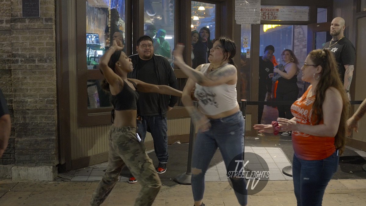 She Had No Chance: Chicks get into fight on 6th Street Austin TX #fight 2025