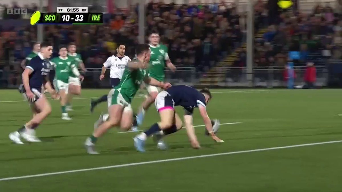 Somebody tell Scotland's Hector Patterson he's playing rugby, not football! Incredible stuff in the U20s Six Nations. Catch all the action on BBC iPlayer. #SixNations #BBCRugby