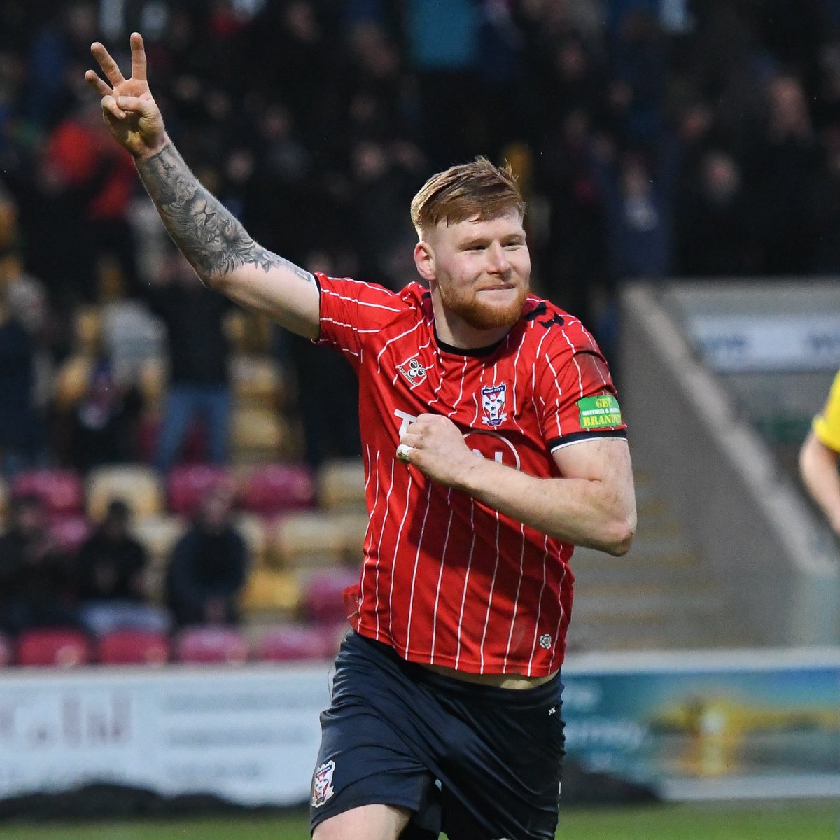 📺 Take a moment to admire this hat-trick-sealing header from Josh Stones. 😮💨 Watch All National League matches and highlights only on DAZN - Sign up at #YCFC 🔴🔵