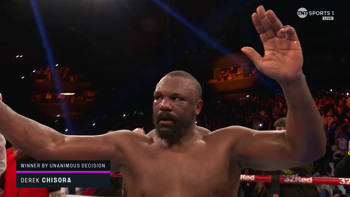 117-109 114-112 116-110 A simply phenomenal performance from Derek Chisora 🥊 ✨ #ChisoraWallin | LIVE on TNT Sports & discovery+ UK