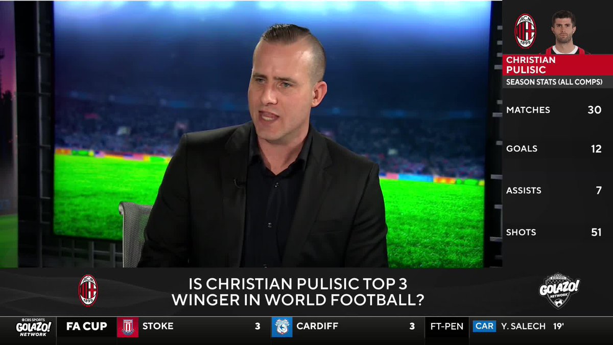 “He’s no doubt up there in the top five.” 𝐈𝐀𝐍 𝐏𝐀𝐔𝐋 𝐉𝐎𝐘 on Christian Pulisic’s ranking among the top wingers in club football ✨