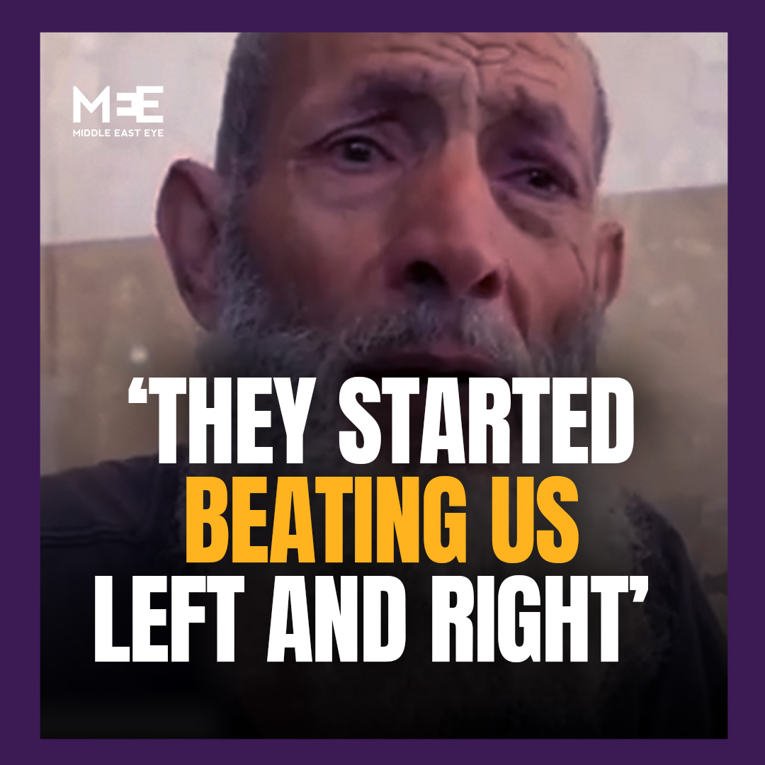 ‘They started beating us, striking us left and right.’ A 73-year-old Palestinian prisoner recently released after 150 days in Israeli detention recounts his experience.