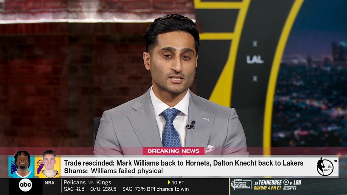 .Shams Charania has the latest on the rescinded trade between the Lakers and the Hornets ✍️
