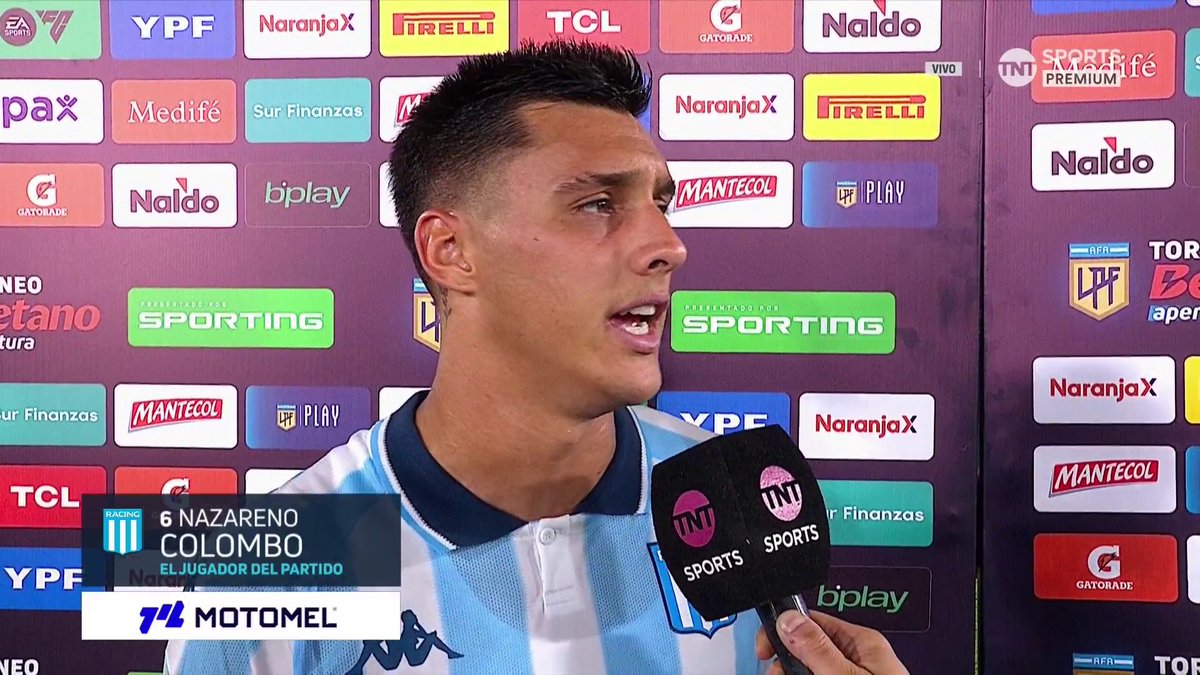 🎙️ Nazareno Colombo post triunfo de #RACING: 🗣️ "Me entreno para estar, tenemos un grupo que todos están para jugar. Yo en la semana le había comentado a Costas que podía hacer el trabajo de Santi (Sosa). Ganamos porque entramos convencidos".