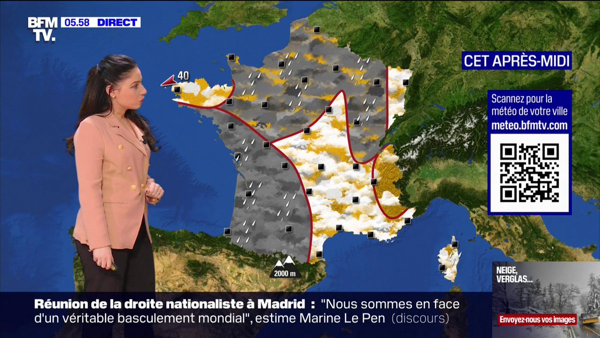 De la pluie dans l'ouest de la France et des éclaircies dans le sud-est de l'Hexagone La météo vous est présentée par Selectour