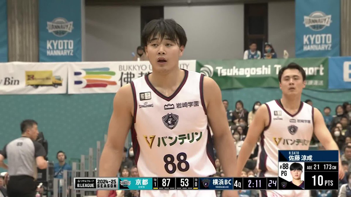 強靭なフィジカルを持つ現役大学生💪 横浜BC#88 佐藤が10得点の活躍！ 横浜ビー・コルセアーズ 📡バスケットLIVEで見逃し視聴 #Bリーグ #りそなグループ