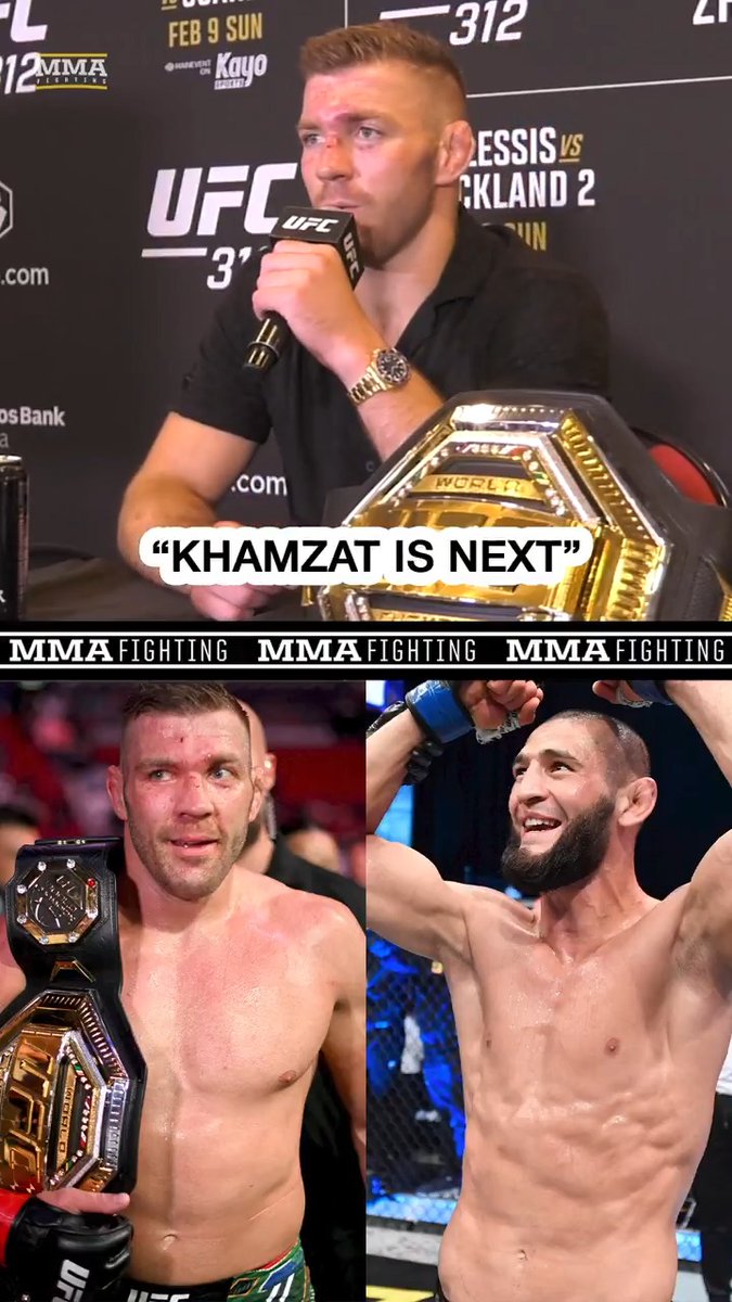 Dricus du Plessis made it clear who his next opponent is after #UFC312: "Khamzat is next. … He deserves a hiding."