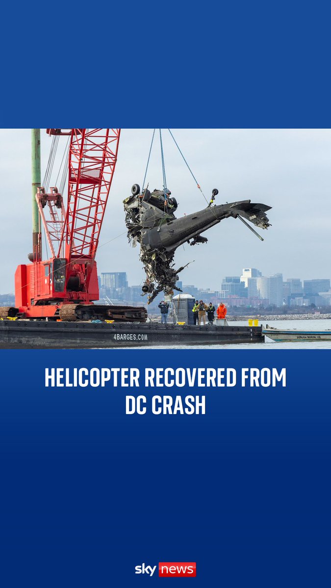 The wreckage of a military helicopter involved in a mid-air collision with a passenger jet that killed all 67 people on both aircraft was recovered Thursday from the Potomac River, federal officials said. Read more: