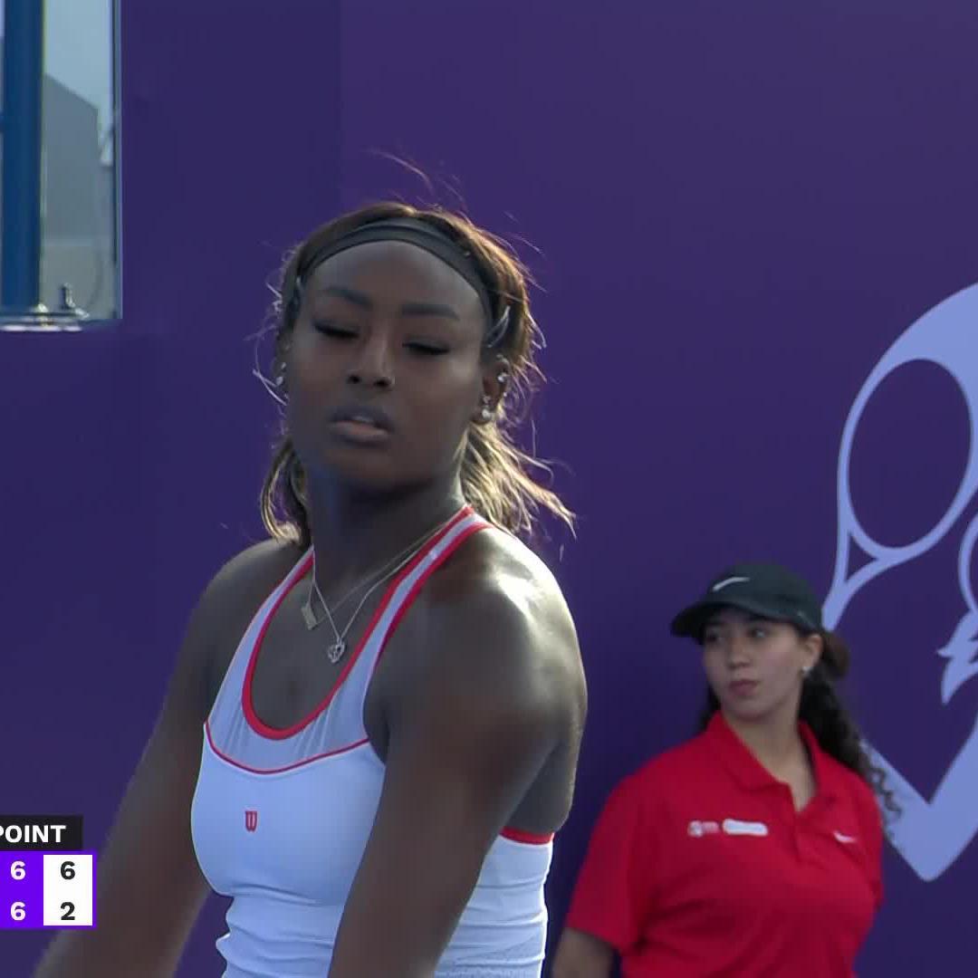 BIGGGG W in Doha 🚨 Alycia.parks saves two set points on her way to defeating Shnaider 6-4, 7-6(2)! #QatarTotalEnergiesOpen